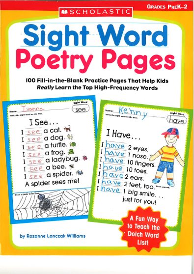 Sight Word Poetry Pages (grades PreK-2)